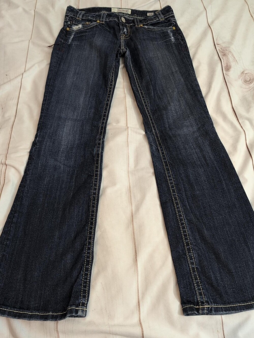 MEK Denim Capetown Jeans Womens 29x32 Bootcut Low Rise Y2K Distressed Western